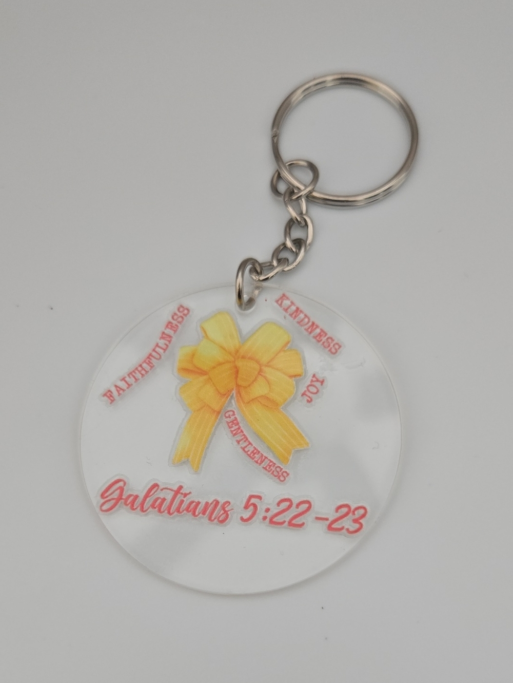 Yellow Ribbon Galatians 5:22-23 Acrylic Keychain